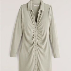 Abercrombie Ruched Knit Shirt Dress